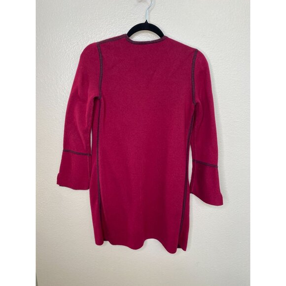 Chicos Womens‎ Open Front Cardigan Size S Ruby Red Knit Jacket Cotton Reversible - Picture 3 of 6